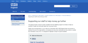 Read more about the article NHS – Supporting our staff to help money go further