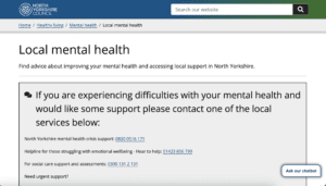 Read more about the article North Yorkshire Council – Local Mental Health Support